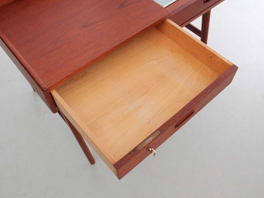 photo for sale Mid Century  Modern Scandinavian Vanity Desk  In Teack By Arne Wahl Iversen