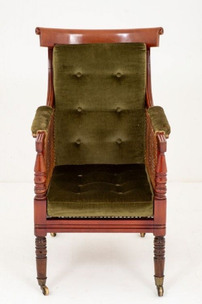 William IV Bergere Chair   Antique Mahogany 19th Century photo Furniture