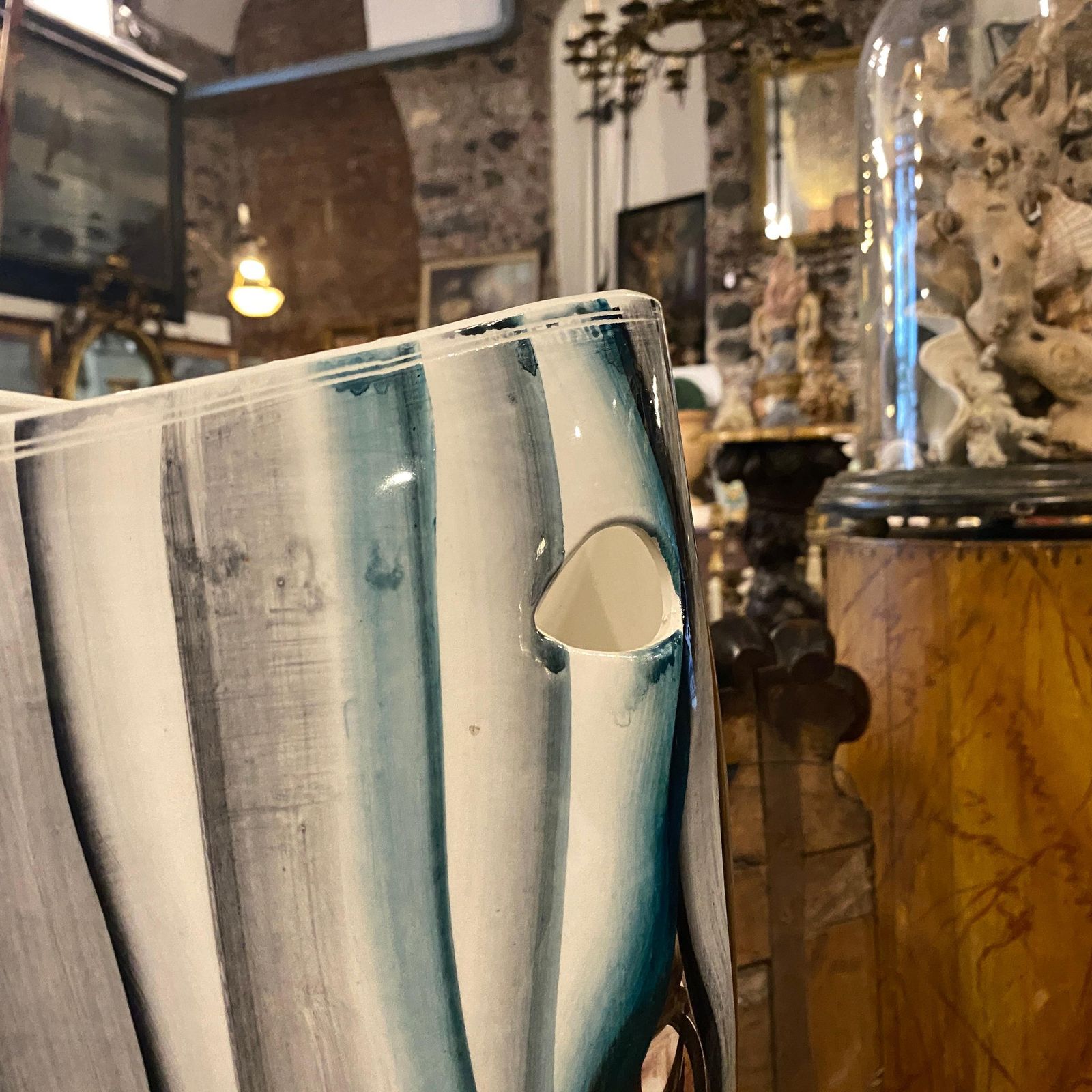1950s Mid Century Modern Ceramic Italian Umbrella Stand photo vinterior