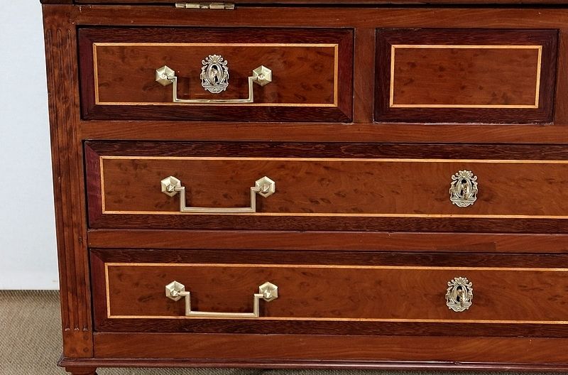 Furniture Louis XVI Scriban Chest Of Drawers In Mahogany – 18th Century photo