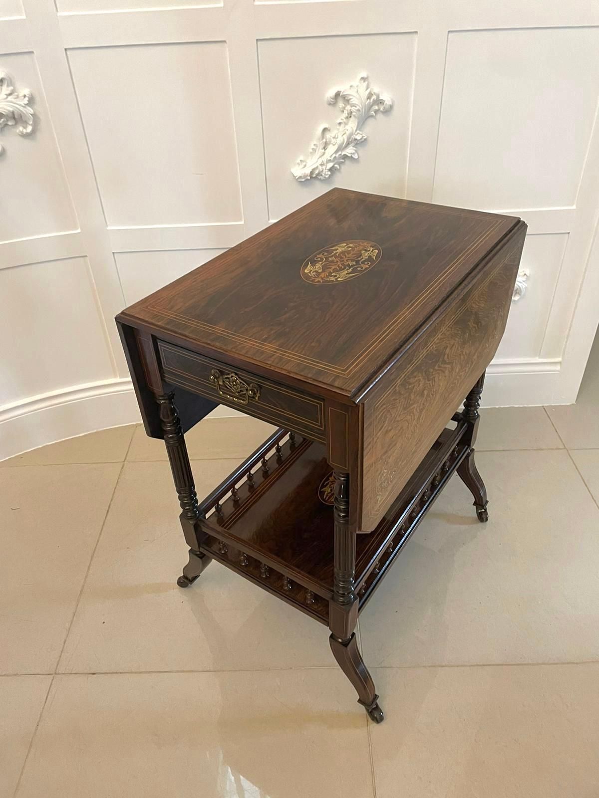 Outstanding Quality Antique Victorian Rosewood Inlaid Centre Table photo Furniture