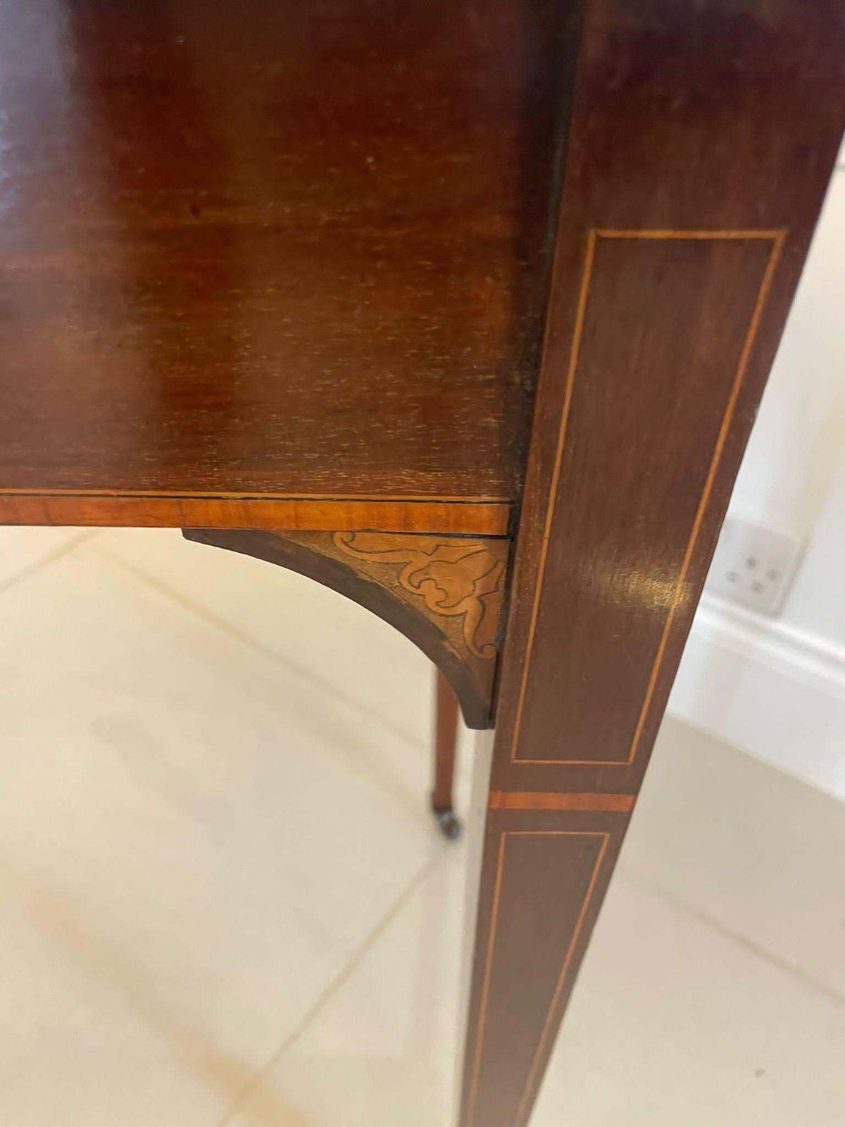 Furniture Antique Edwardian Quality Mahogany Inlaid Games Table photo