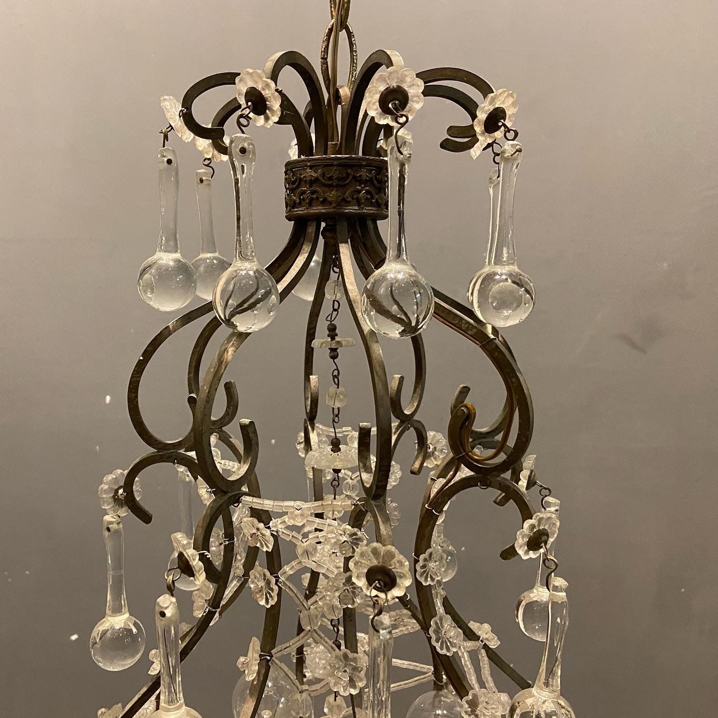 Vintage Italian Murano Glass Drop Light Pendant photo for sale