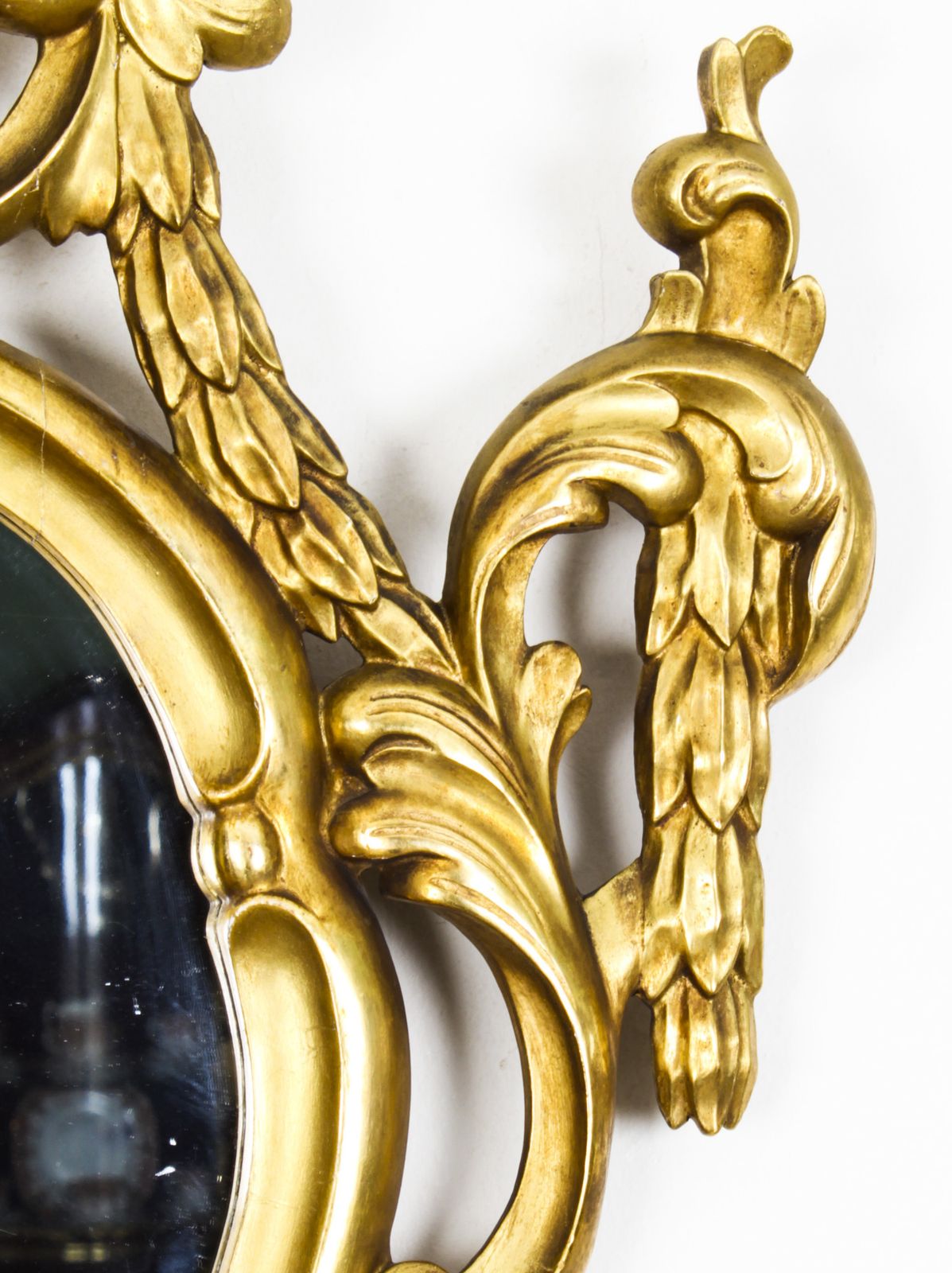 photo for sale Antique Pair Florentine Rococo Giltwood Mirrors 19th Century  102x63cm