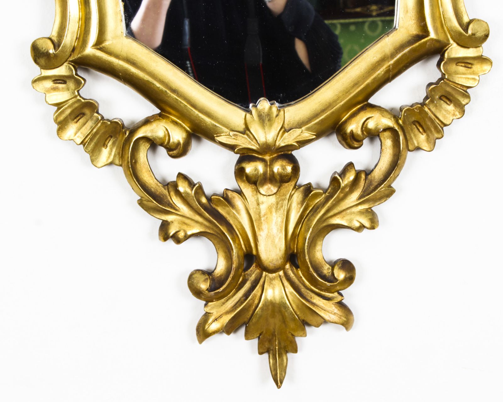 photo vintage Antique Pair Florentine Rococo Giltwood Mirrors 19th Century  102x63cm