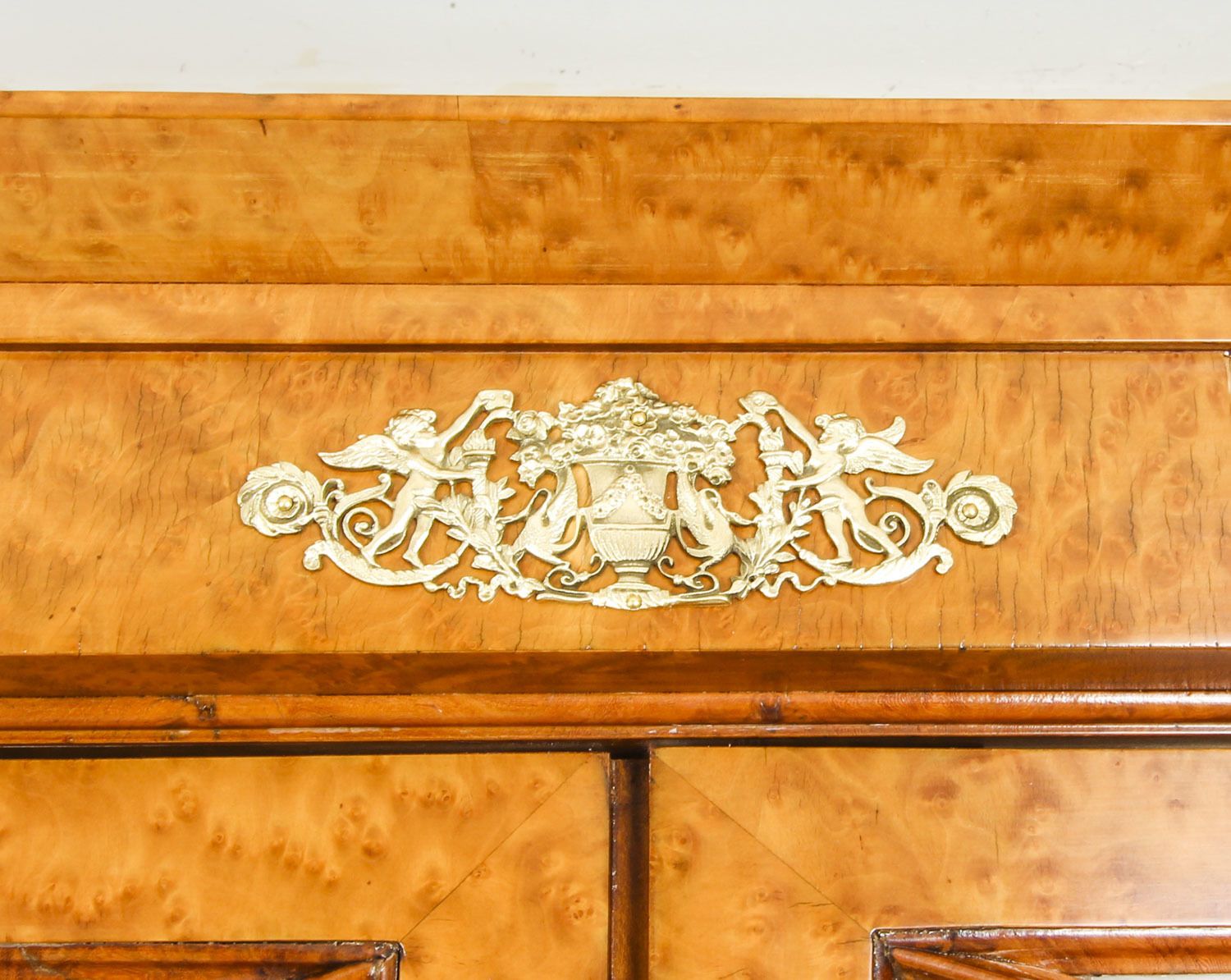 Antique French Charles X Burr Maple And Ormolu Bookcase Circa 1820 19th C photo for sale