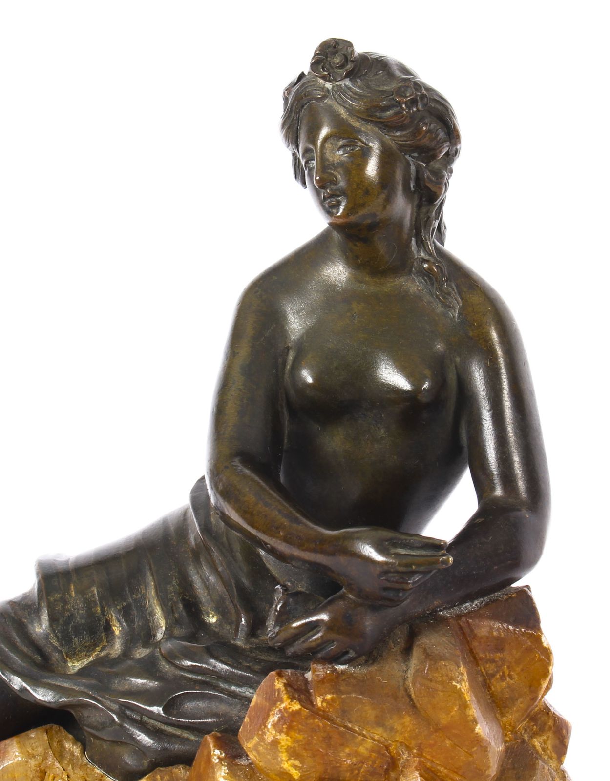 Antique Pair Bronze Semi Nude Classical Ladies Sculptures / Bookends 19th Cent photo buy