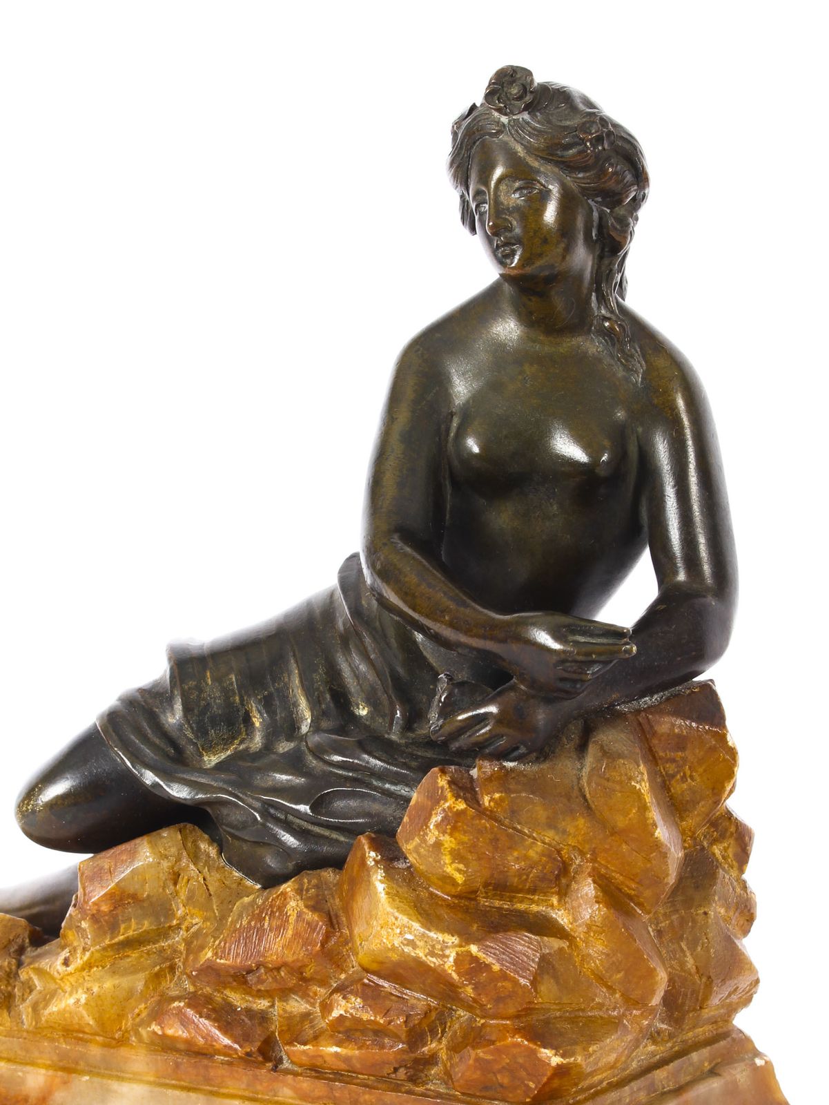Antique Pair Bronze Semi Nude Classical Ladies Sculptures / Bookends 19th Cent photo vintage