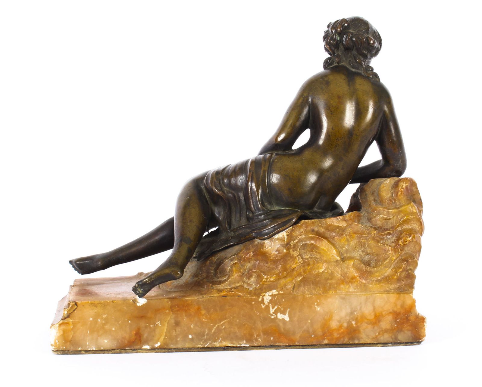 Art Antique Pair Bronze Semi Nude Classical Ladies Sculptures / Bookends 19th Cent photo