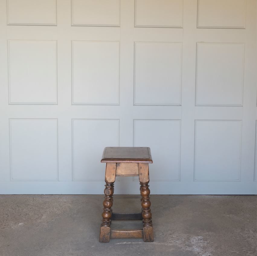 Oak Joint Stool, 1800s, Antique photo Furniture