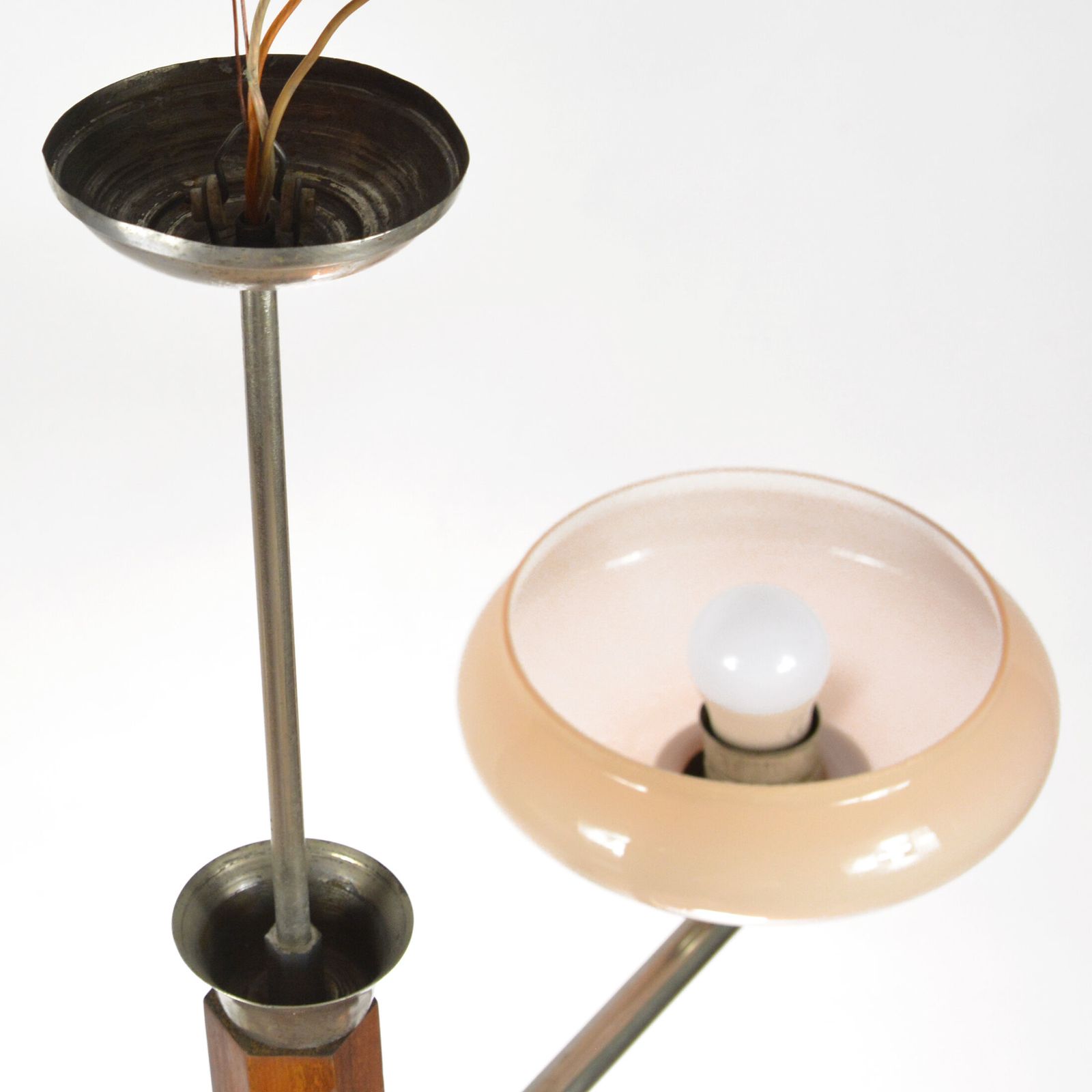 photo for sale 1950s Art Deco Chandelier Spółdzielnia Pracy Metal Kraków, Poland