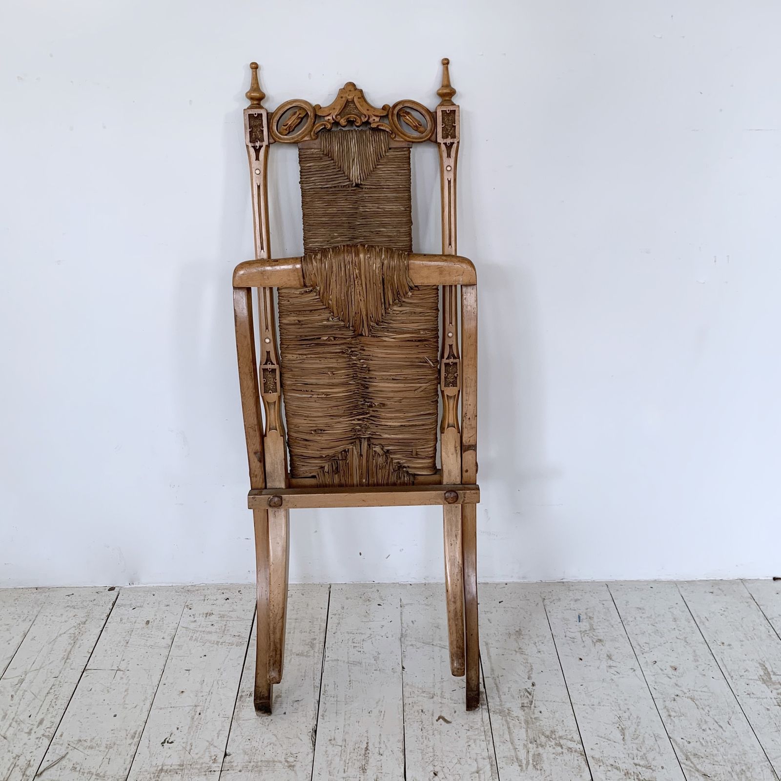 Small Folding Carved Campaign Chair photo 595.0