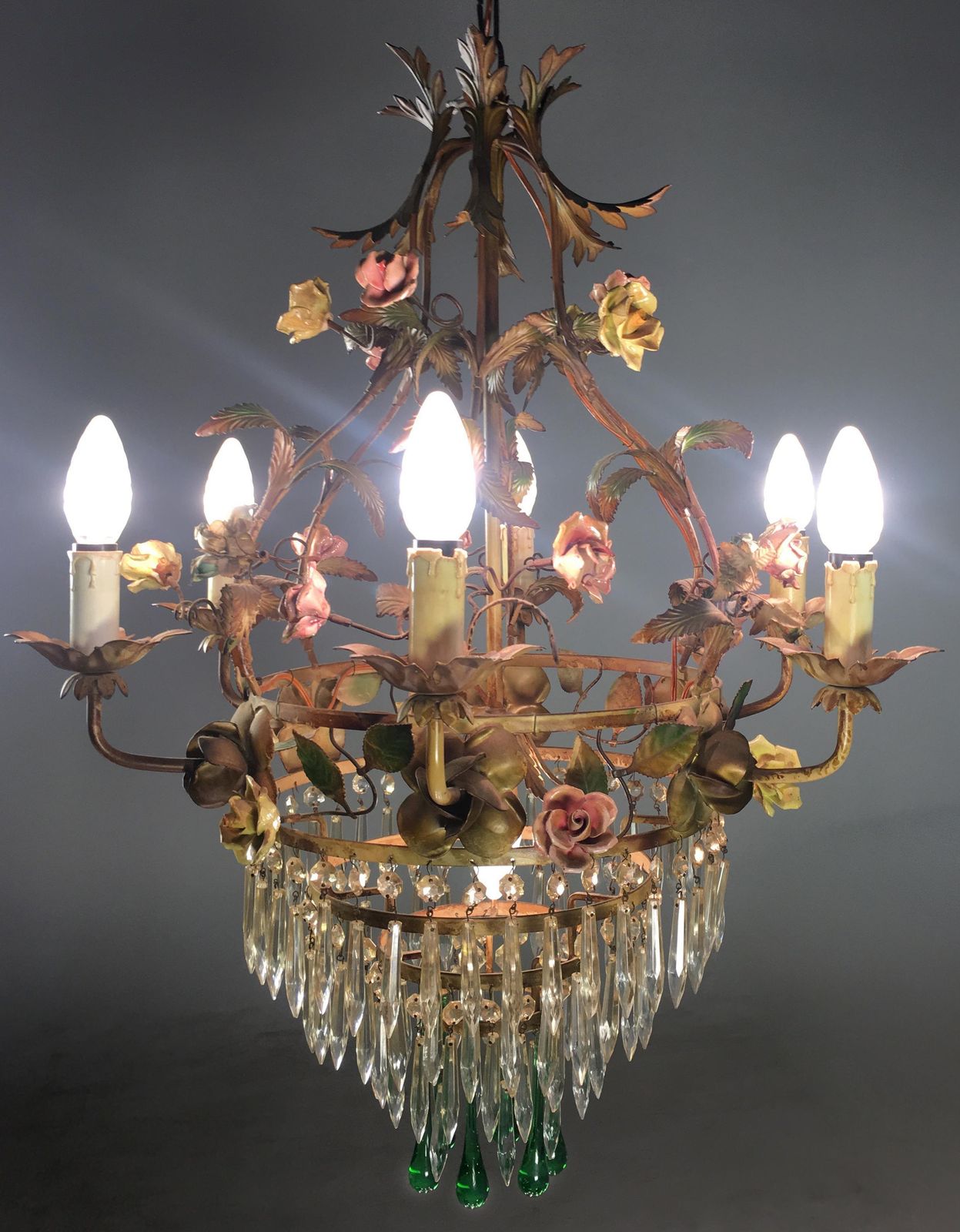 Mid 20th Century Fine Italian Chandelier, Murano, 1940 photo Lighting