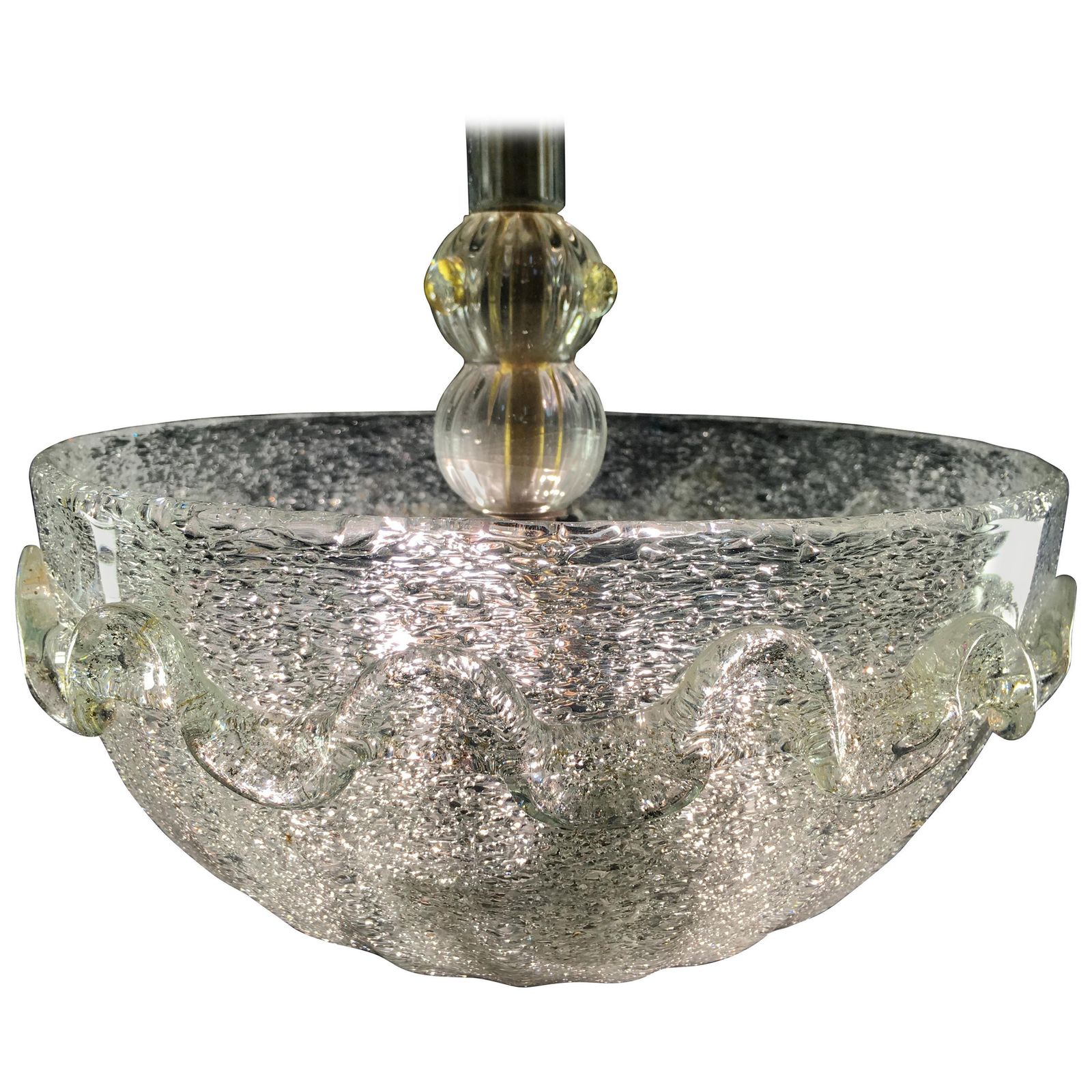 Chandeliers "The Princess", Gold Inclusion By Barovier & Toso, Murano, 1940s photo for sale