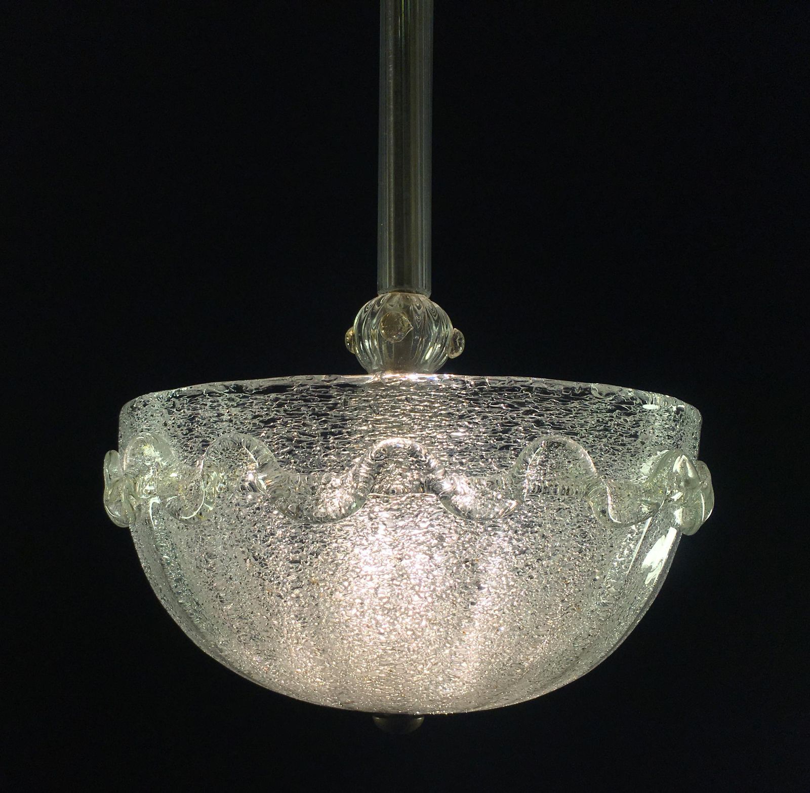 Chandeliers "The Princess", Gold Inclusion By Barovier & Toso, Murano, 1940s photo Lighting