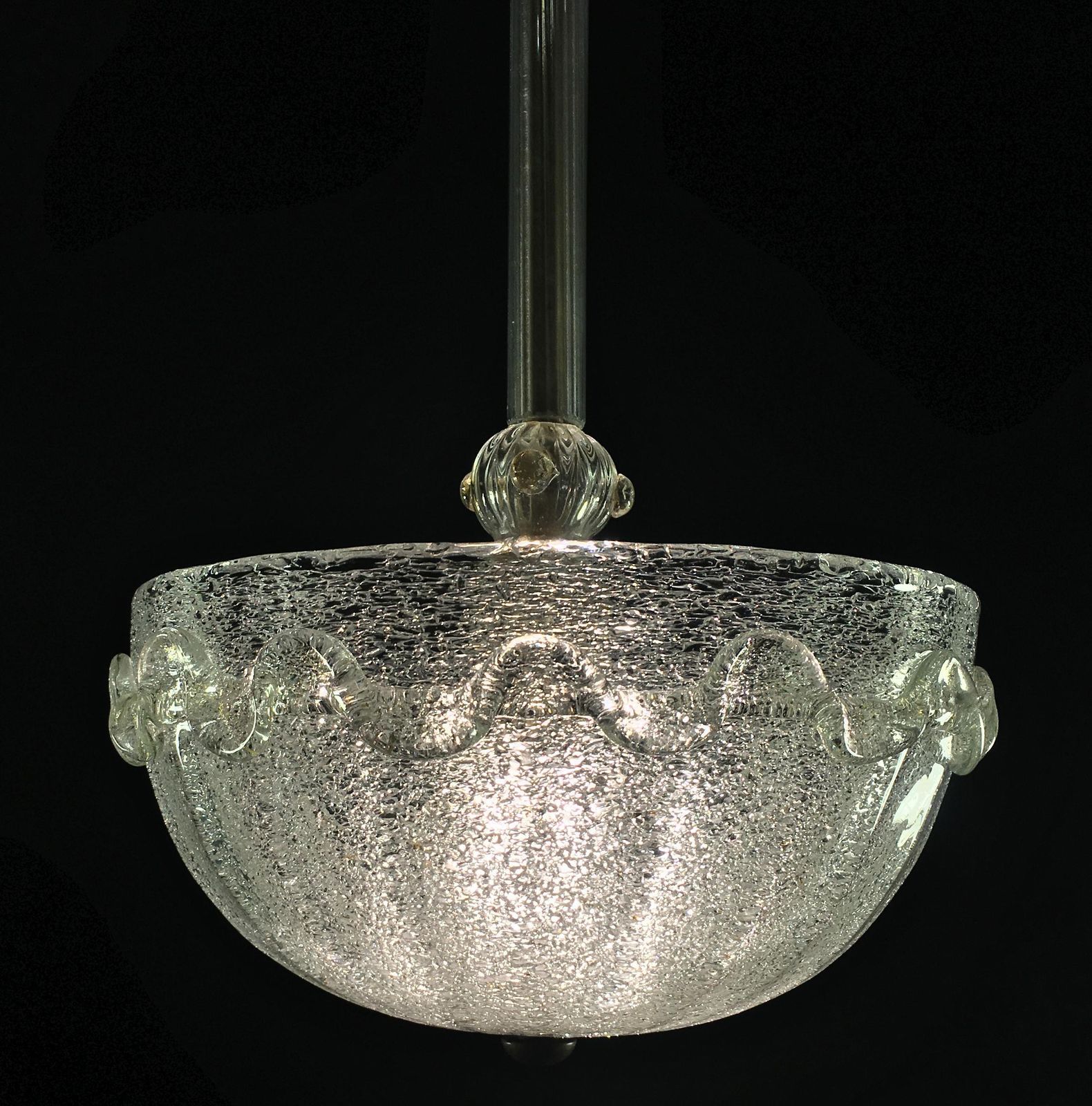 Chandeliers "The Princess", Gold Inclusion By Barovier & Toso, Murano, 1940s photo 2826.9