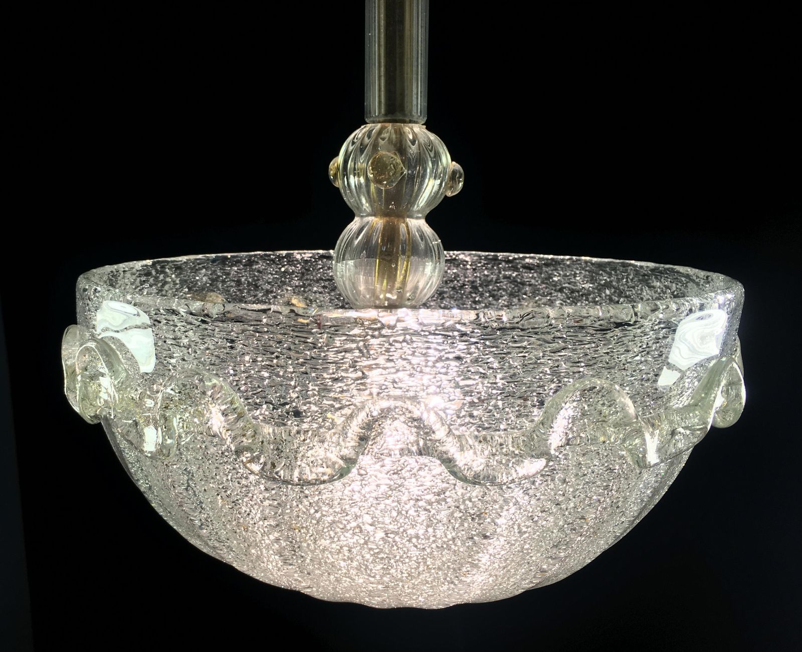 Chandeliers "The Princess", Gold Inclusion By Barovier & Toso, Murano, 1940s photo vinterior