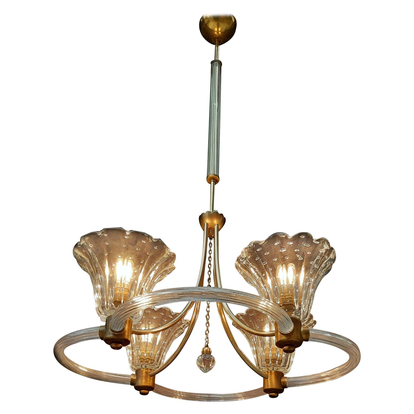 Art Deco Chandelier By Ercole Barovier, Murano, 1940