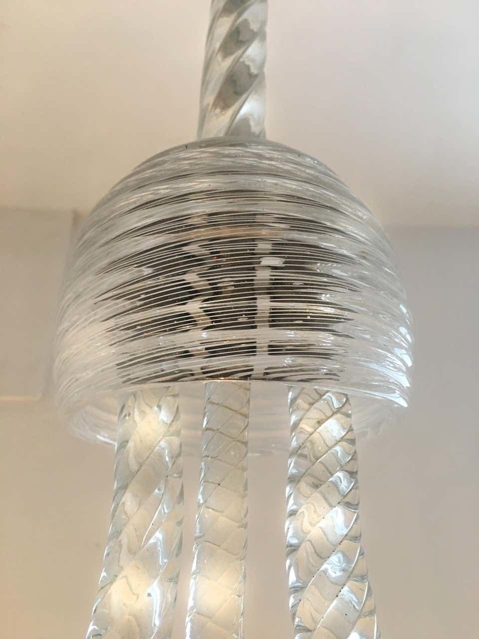 Art Deco Reticello Chandelier By Ercole Barovier, Murano, 1940s photo buy