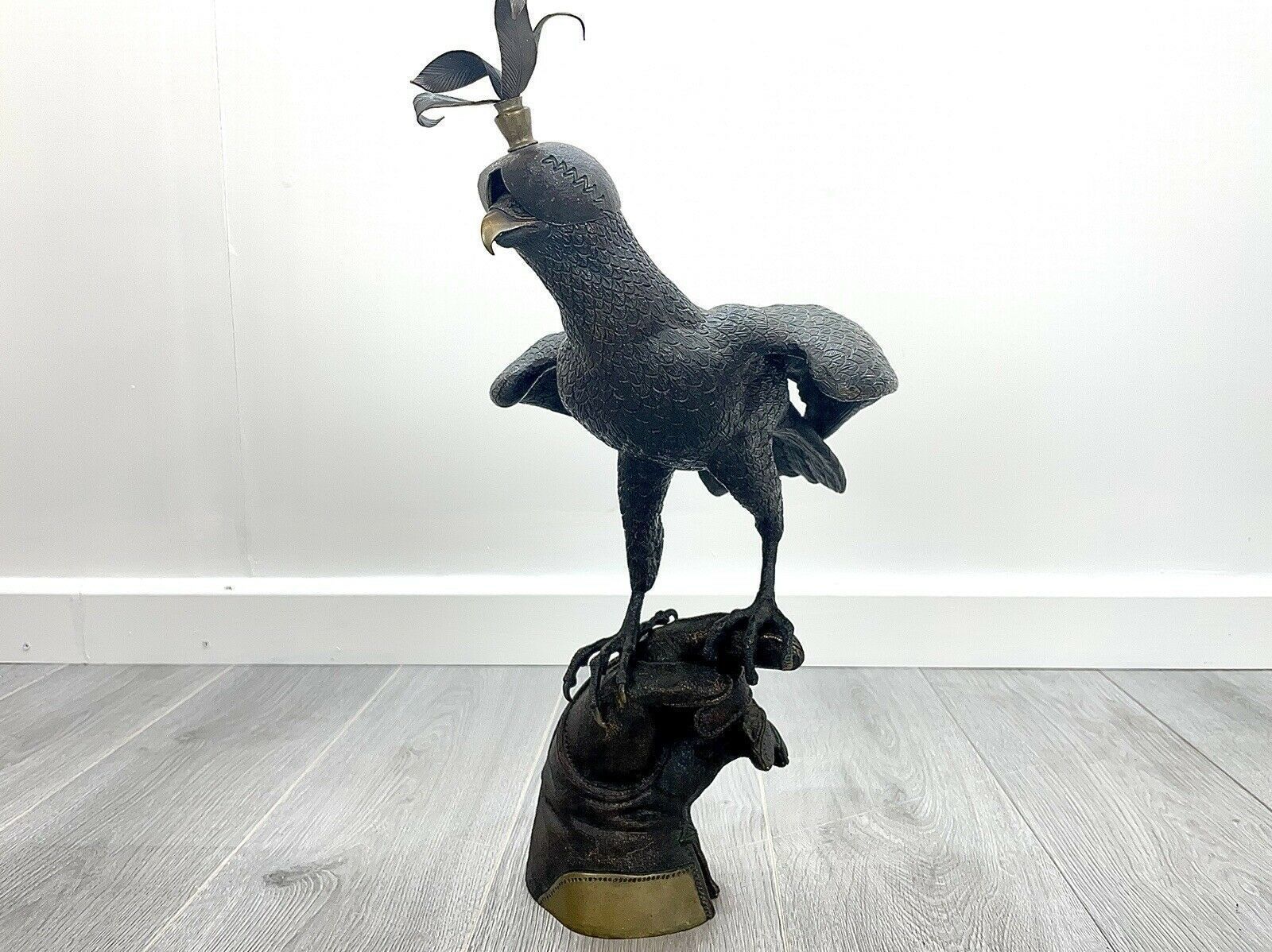Bronze Falcon, Perched Upon A Falconers Glove   In The Manner Of Gallo photo for sale