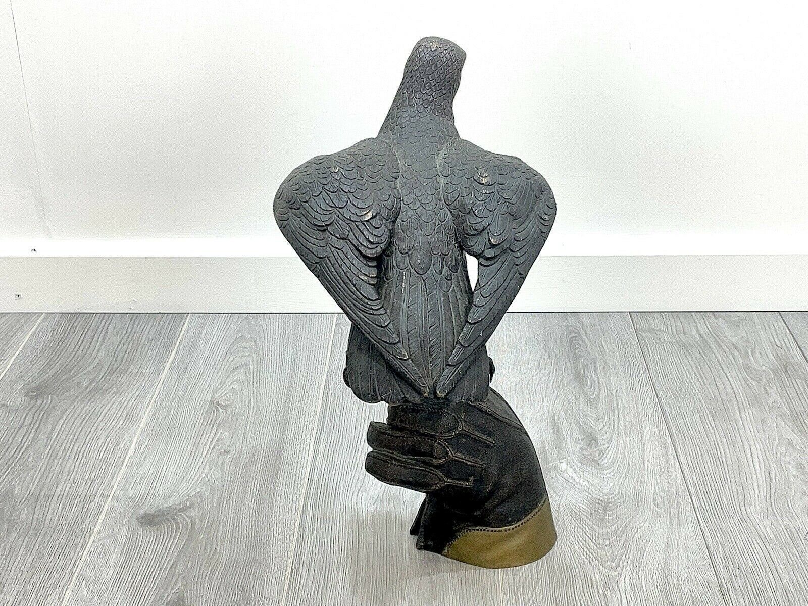 Bronze Falcon, Perched Upon A Falconers Glove   In The Manner Of Gallo photo vintage