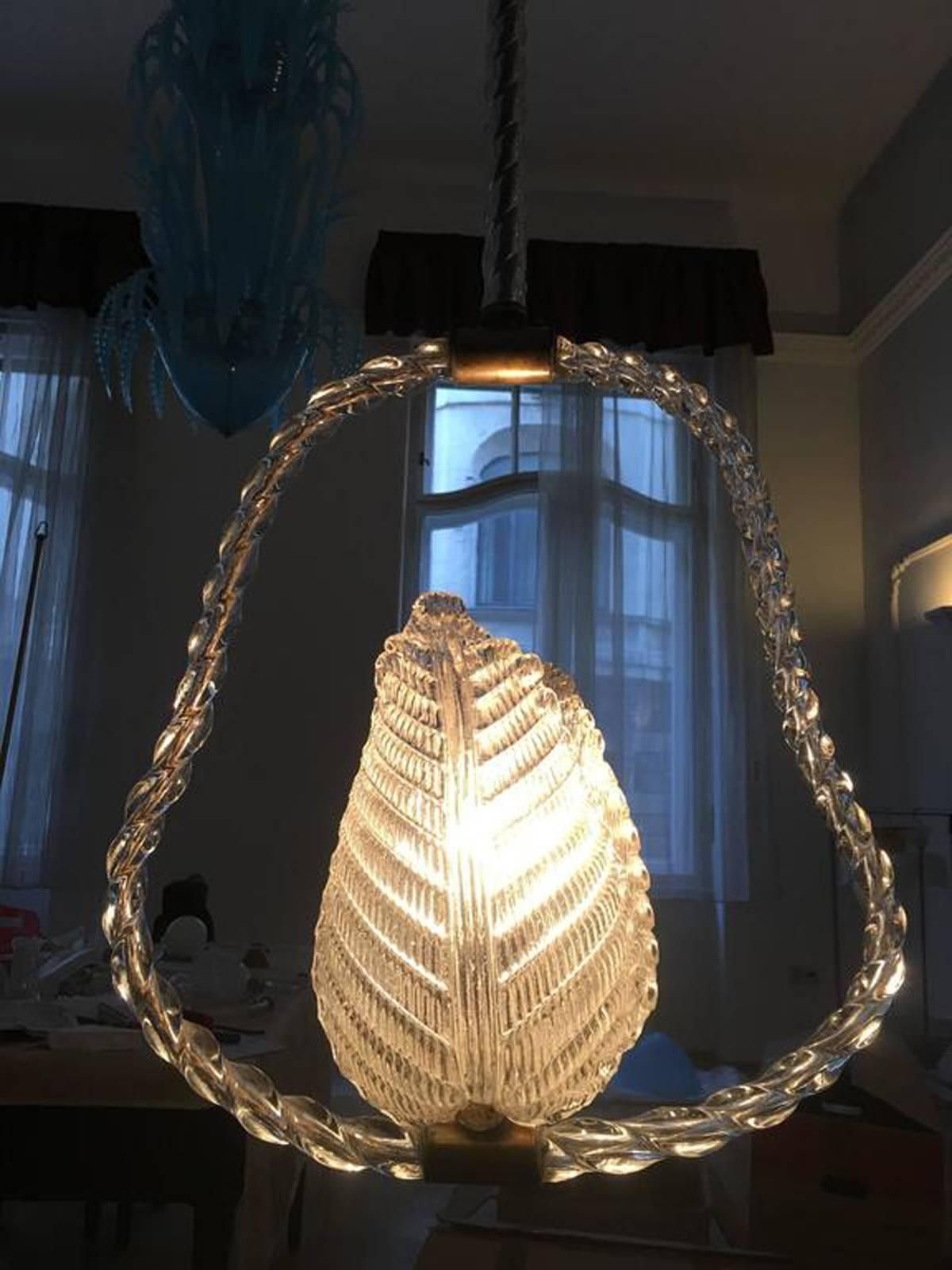 Liberty Pendant Chandelier By Ercole Barovier 1940s photo Lighting
