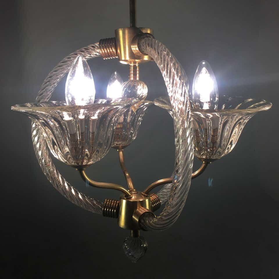 Charming Italian Chandelier By Barovier & Toso, Murano, 1940 photo vinterior