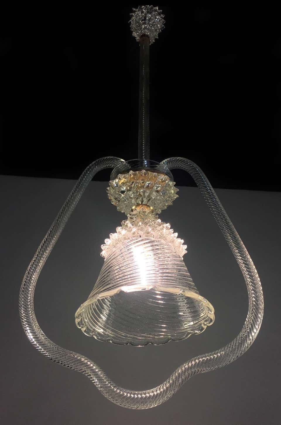 Italian Chandelier By Barovier & Toso, Murano, 1950 photo vintage