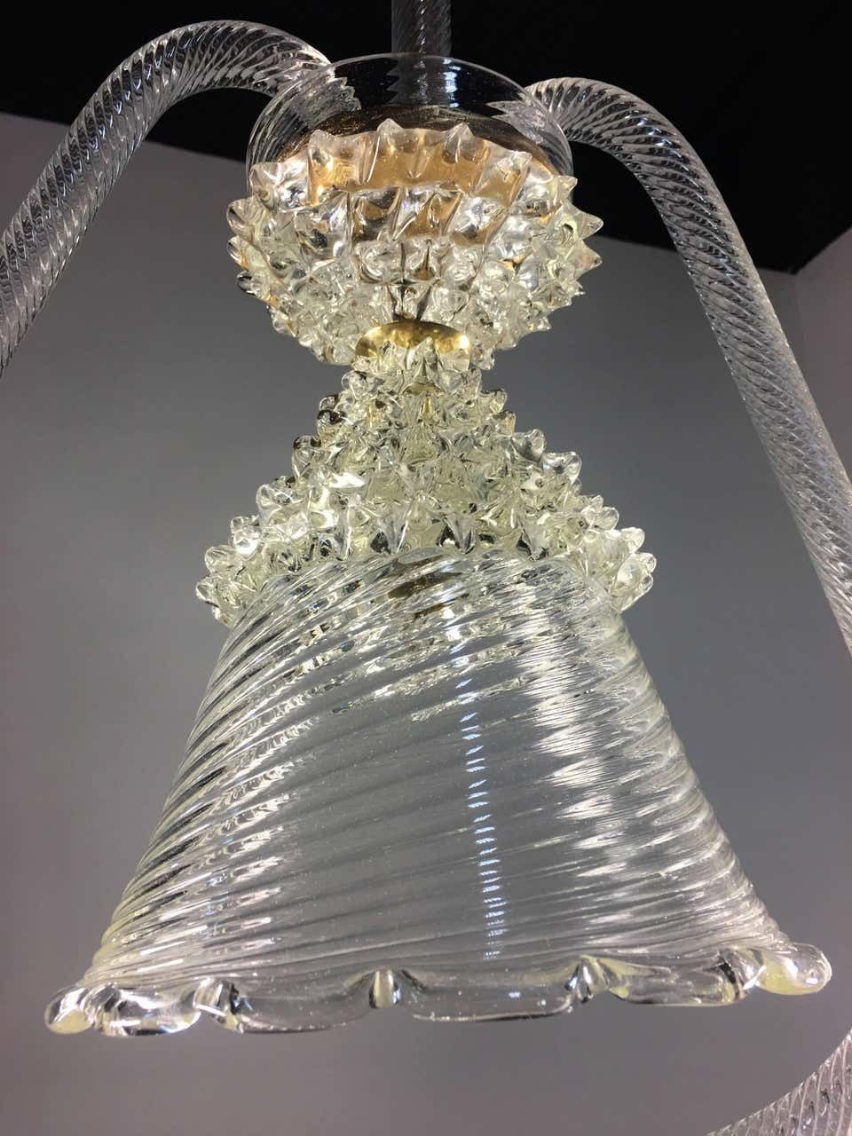 Lighting Italian Chandelier By Barovier & Toso, Murano, 1950 photo