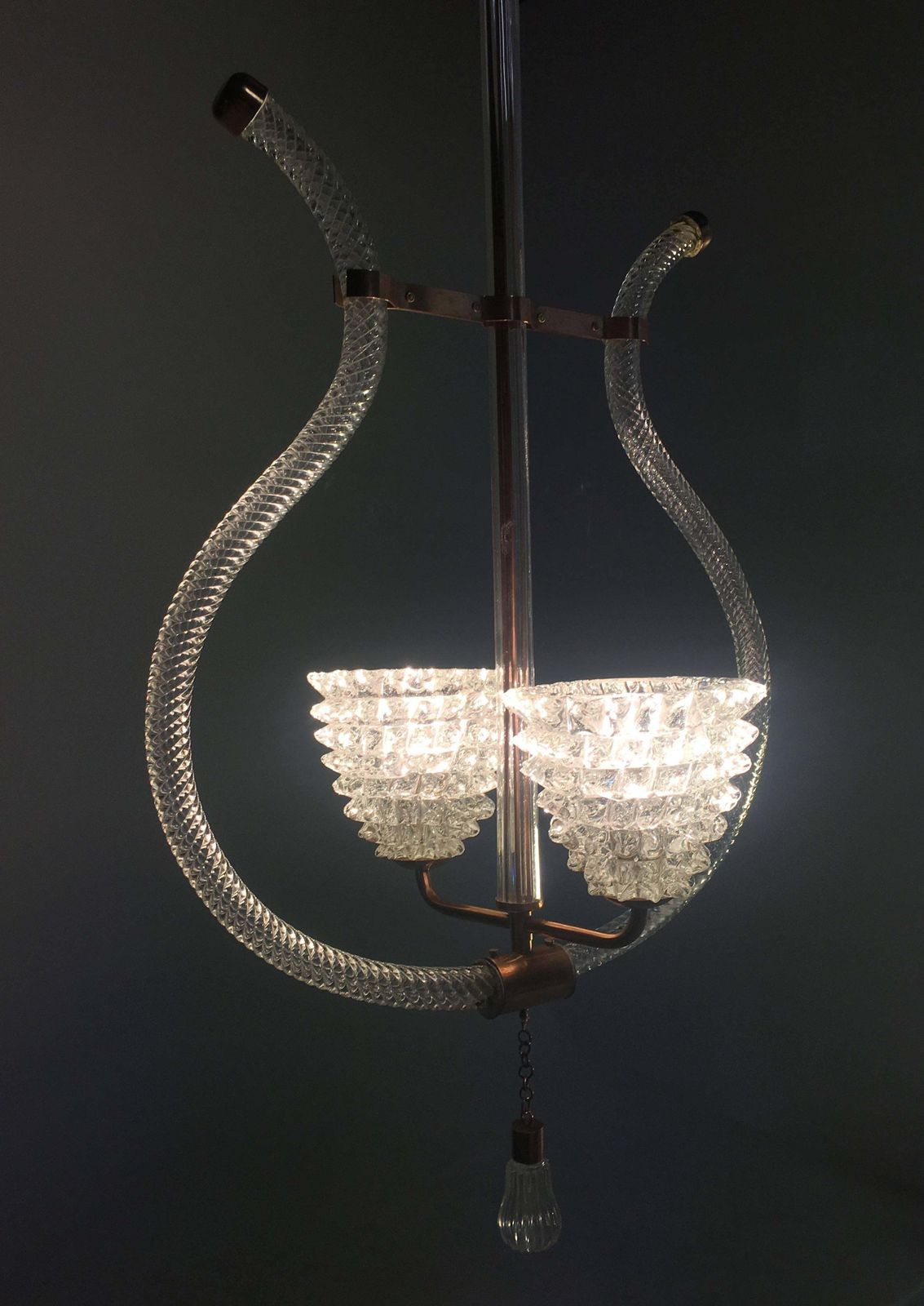 Charming Italian Chandelier By Ercole Barovier Murano 1940 photo 2353.5
