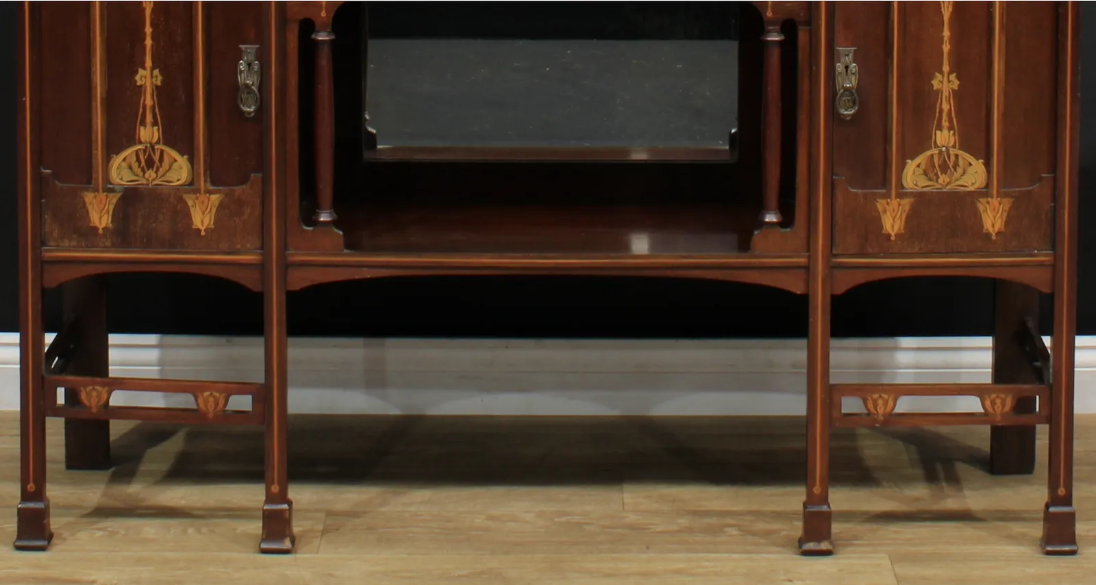 A Fine Art Nouveau Period Mahogany And Marquetry Display Cabinet photo for sale