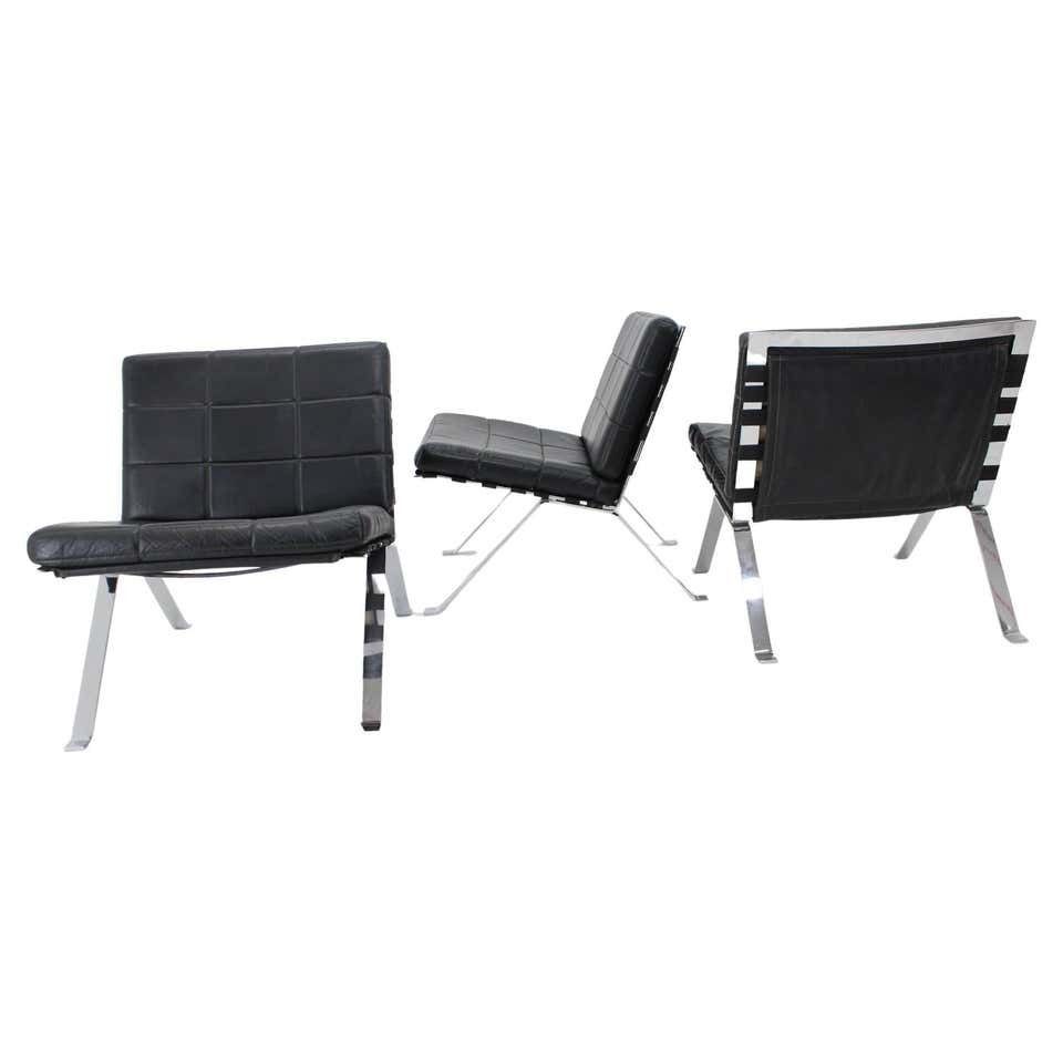Set Of 3 Hans Eichenberger, Girsberger Leather Lounge Chairs, Switzerland 1966 photo furniture