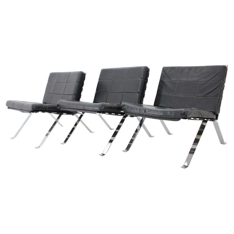 Set Of 3 Hans Eichenberger, Girsberger Leather Lounge Chairs, Switzerland 1966 photo for sale