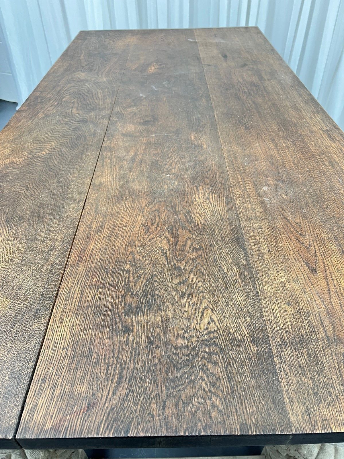 Antique Oak Plank Top Rectangular Dining Table photo buy