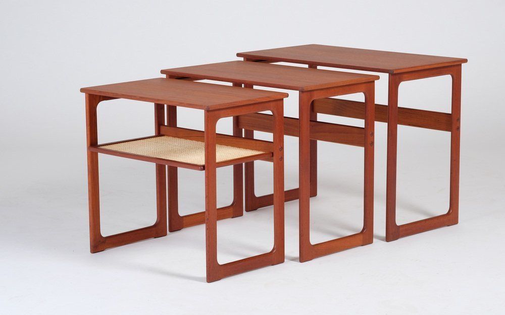 Nesting Tables In Teak By Johannes Andersen For Cfc Silkeborg, Denmark, 1950s, Set Of 3