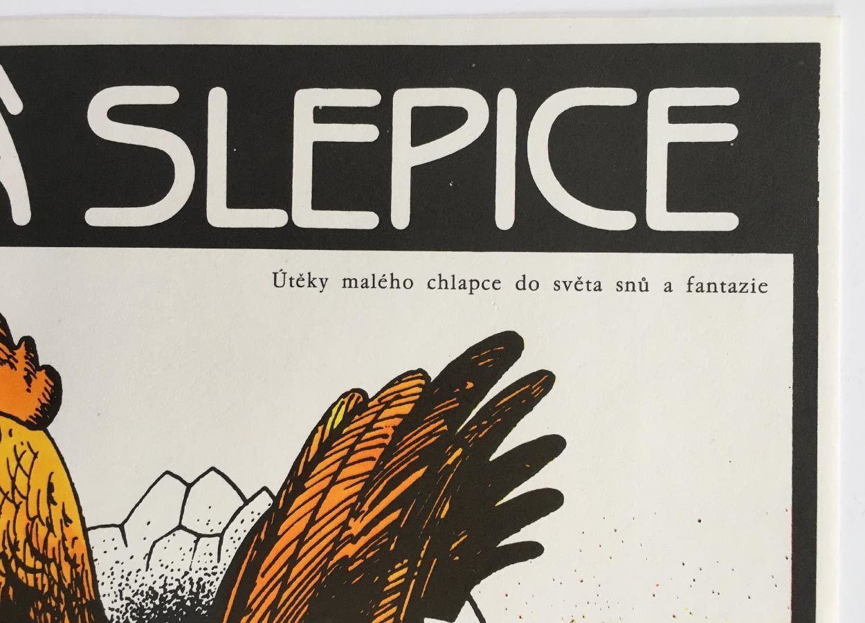 Original Film Poster, The Black Hen, Or Living Underground, Jiří Fixl, 1982, Genuine Czech Vintage Print photo furniture