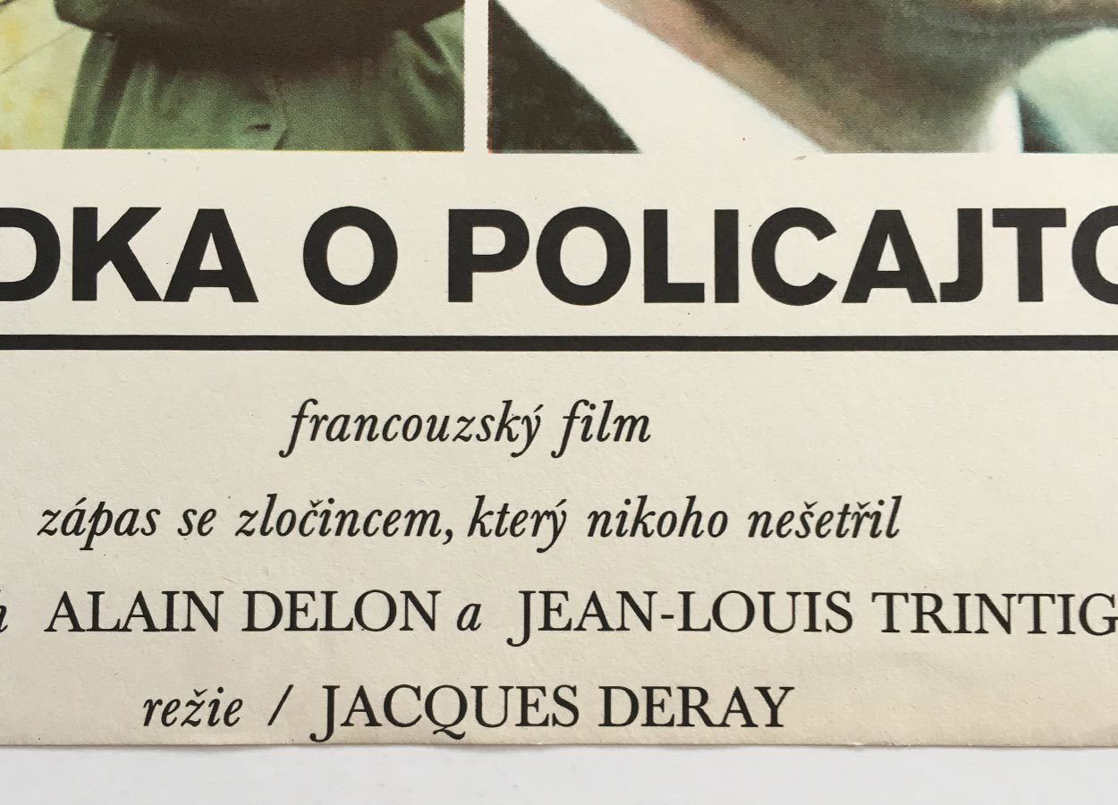 Original Film Poster, Flic Story, Libor Fára, 1975, Genuine Czech Vintage Print photo Art