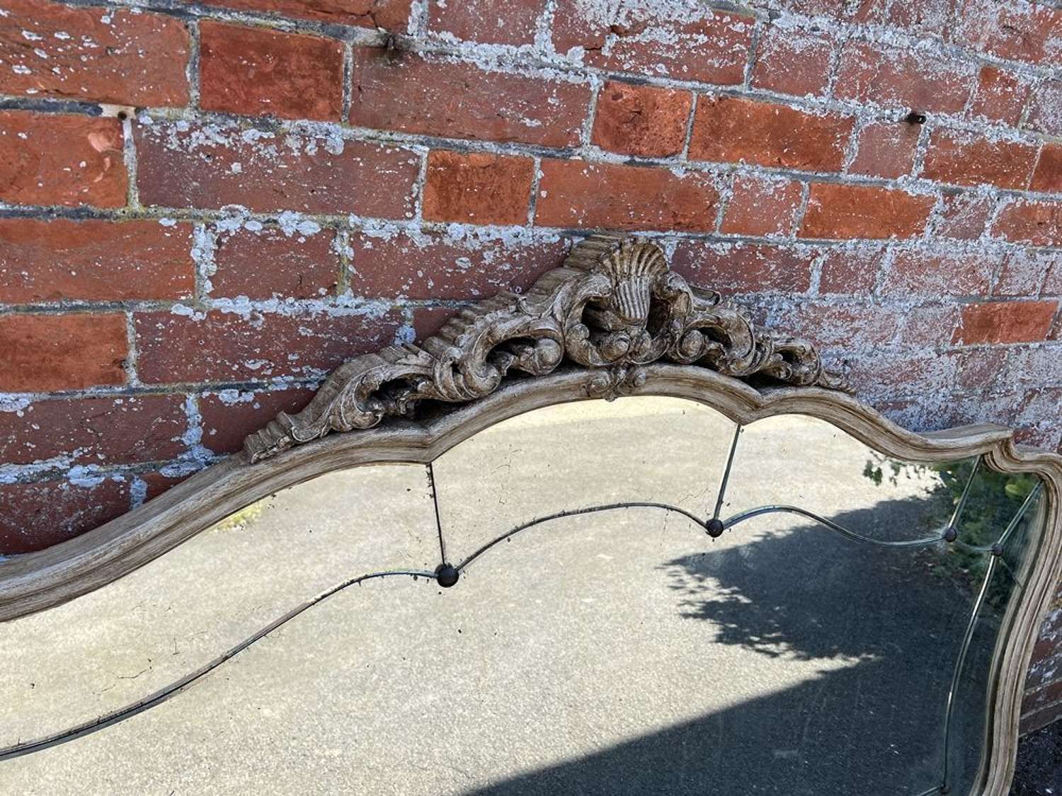 A Stunning Large Antique French 19th Century Carved Wood Shaped Mirror photo 1995.0