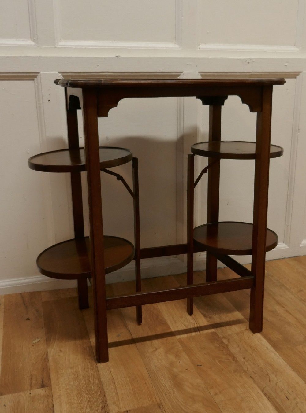 A 4 Tray Mahogany Table Cake Stand Or Dumb Waiter