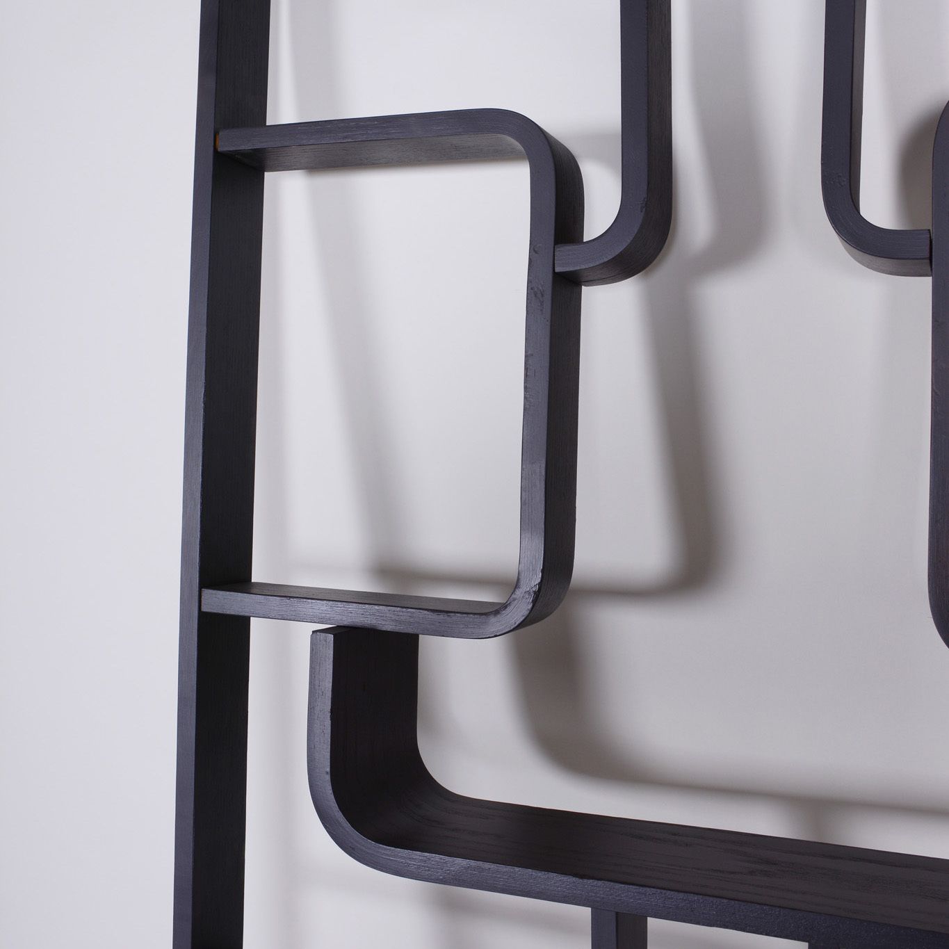 Rounded Corner Black Volak Claustra Made In 1960s Czechia By Holesov photo furniture