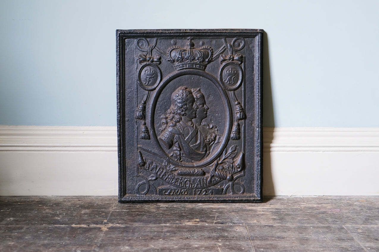 Iron Fireback With Relief, 1800s photo furniture