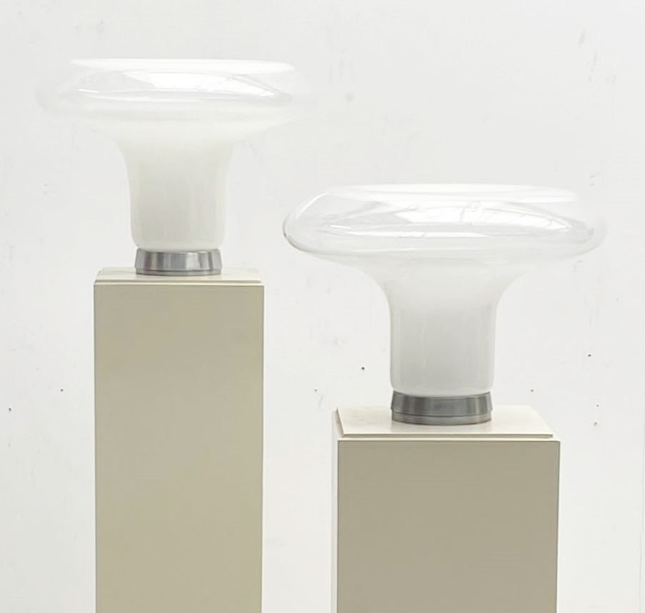 Pair Of Mid Century Murano Glass ''Lesbo'' Table Lamps By Angelo Mangiarotti photo furniture
