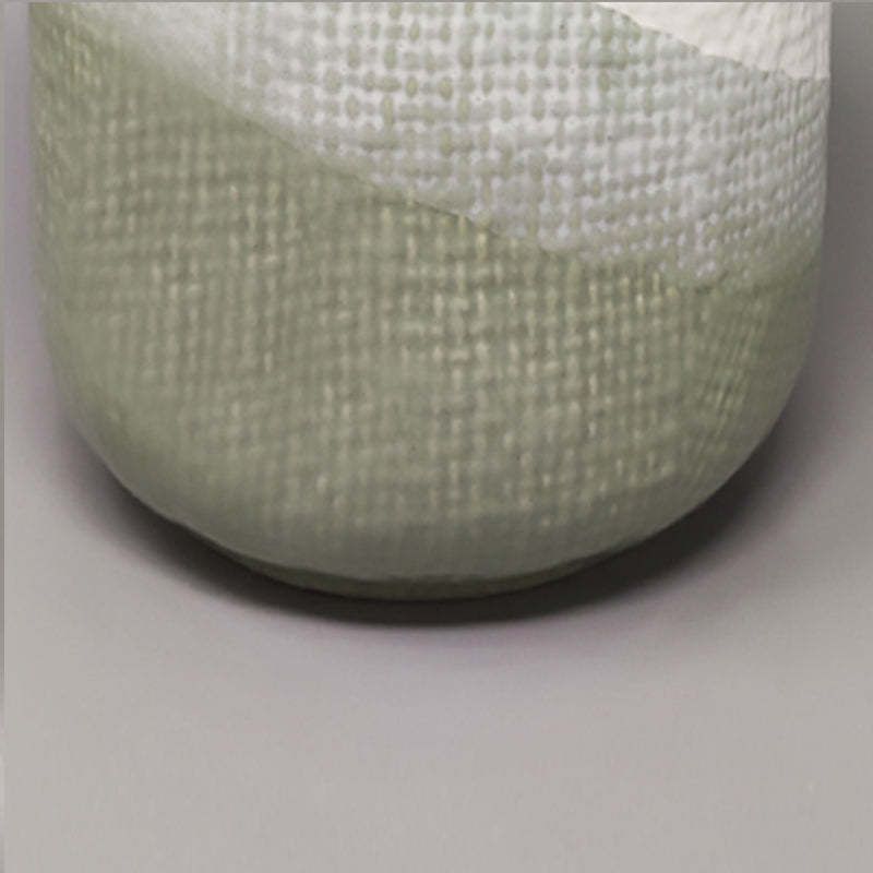 1970s Gorgeous Green And White Vase In Ceramic By F.Lli Brambilla. Made In Italy photo vinterior