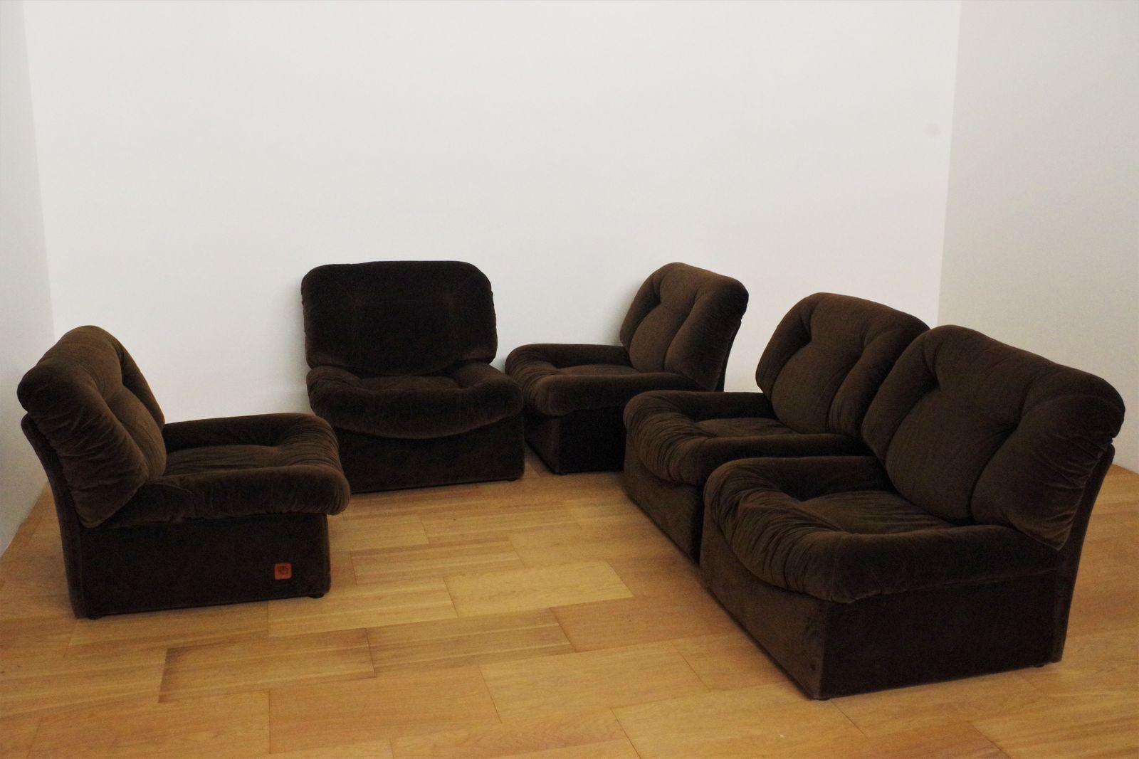 Panarea Modular Armchairs In Chenille From Lev & Lev, 1970s, Set Of 5