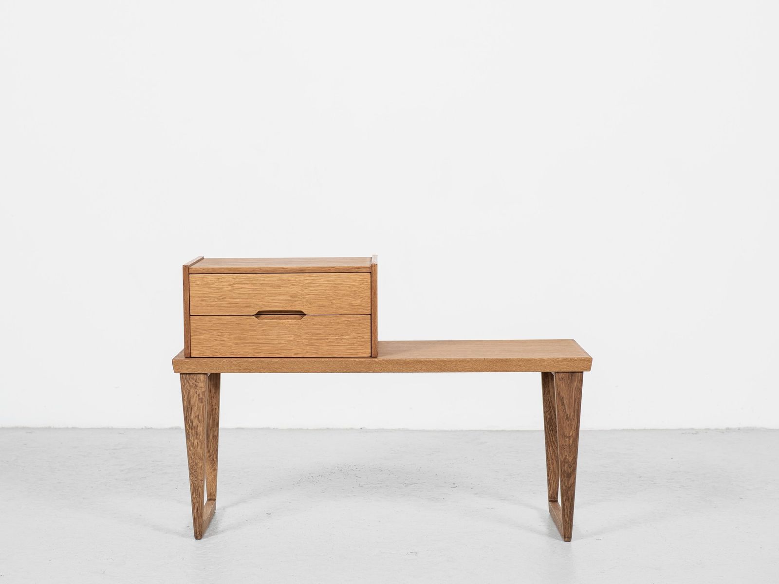 Midcentury Danish Bench And Container In Oak By Aksel Kjersgaard 1960s photo furniture
