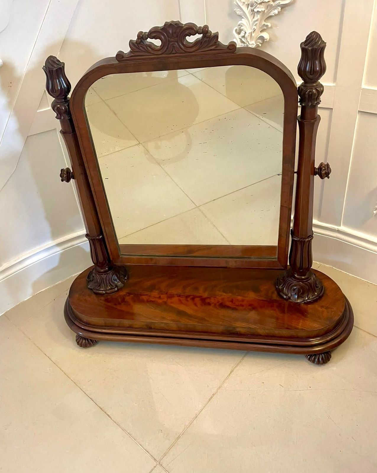 Outstanding Quality Antique Victorian Mahogany Dressing Mirror photo for sale
