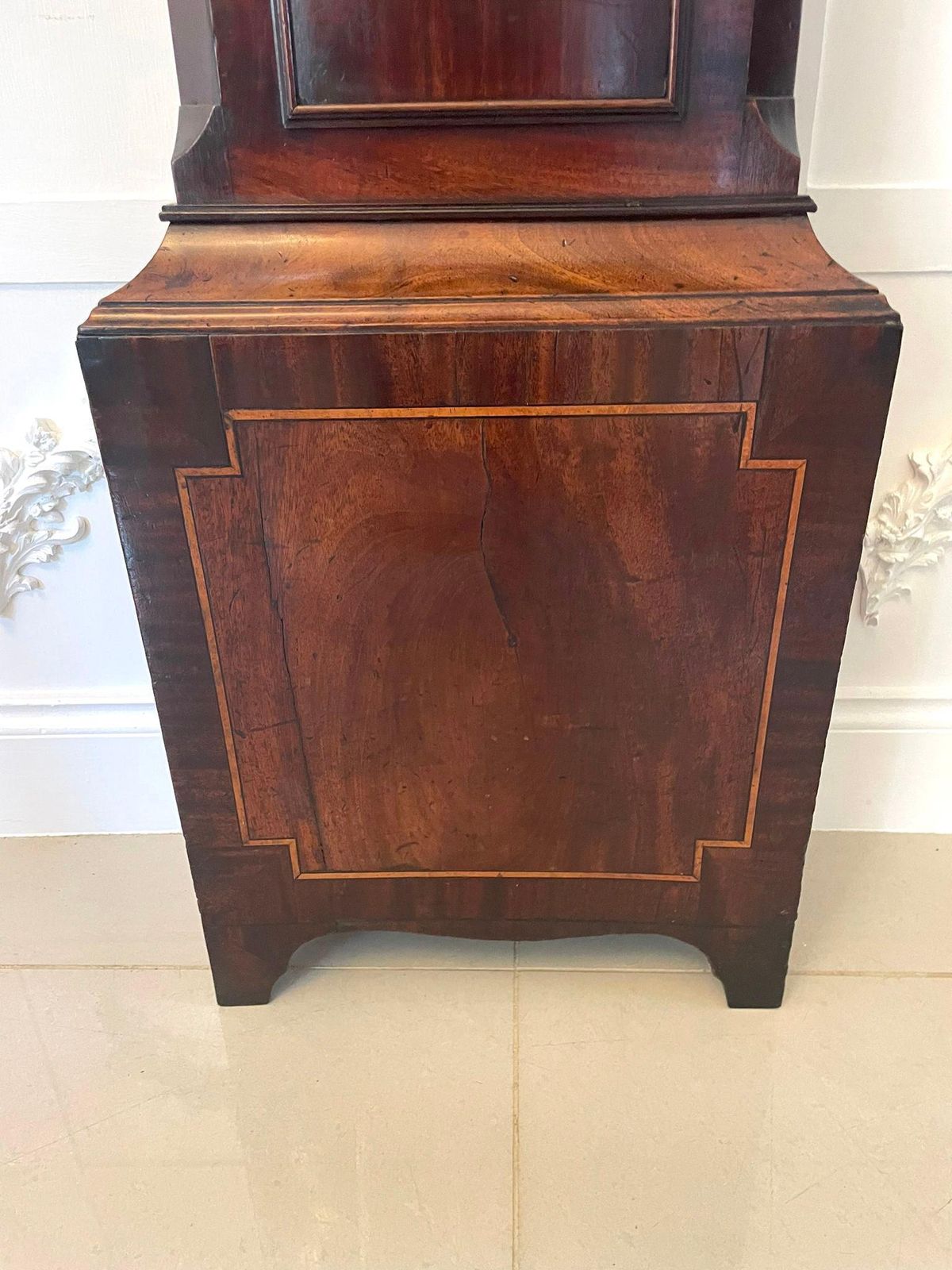 Antique George III Superior Quality Mahogany Inlaid Eight Day Longcase Clock photo vintage