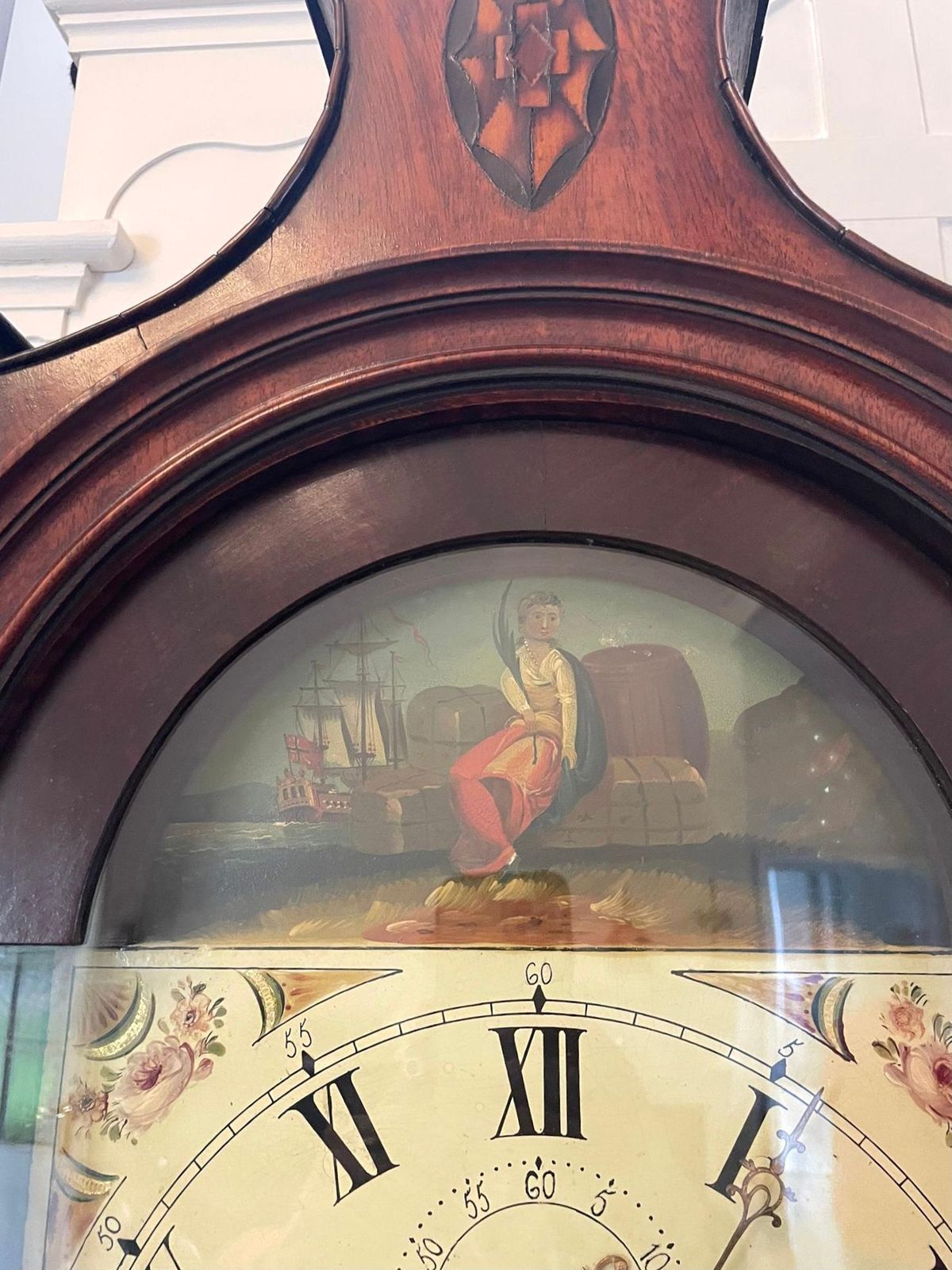 5950.0 Antique George III Superior Quality Mahogany Inlaid Eight Day Longcase Clock photo