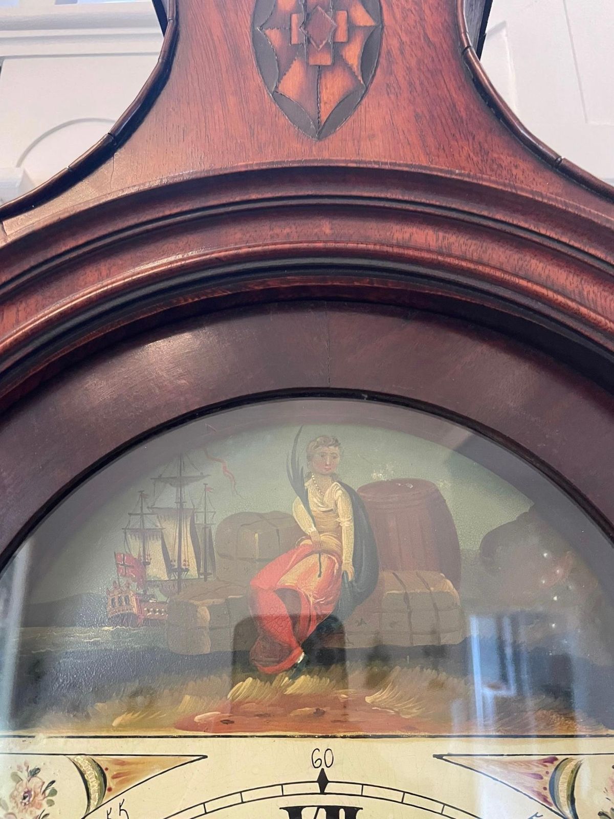 photo vinterior Antique George III Superior Quality Mahogany Inlaid Eight Day Longcase Clock
