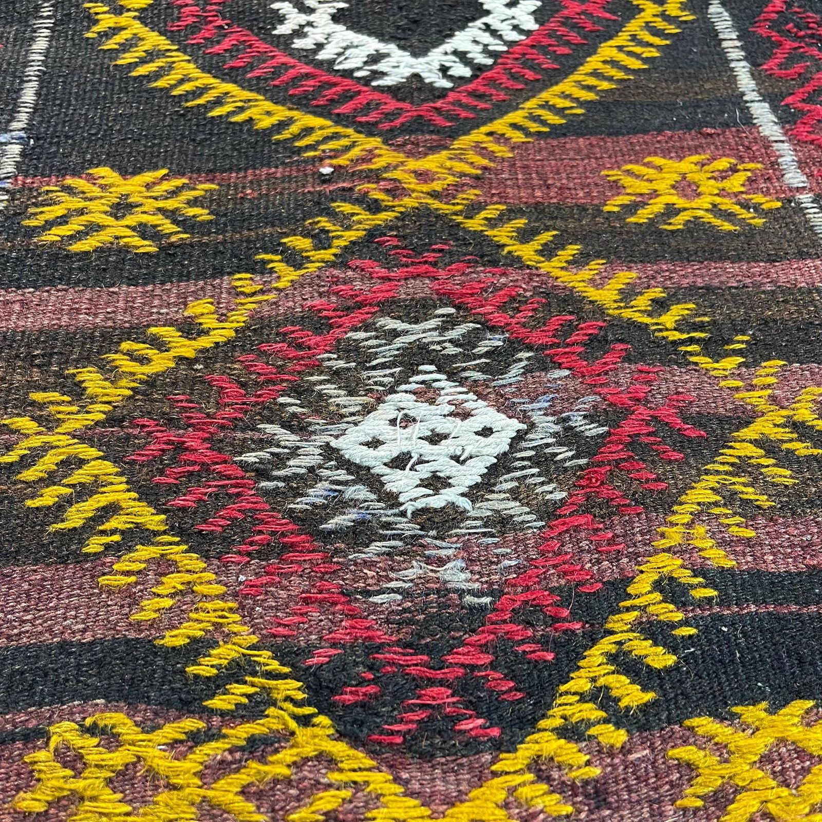 Traditional Turkish Mini Kilim Rug , Vintage Anatolian Turkish Kilim Rug , 96 X 50 Cm photo vintage
